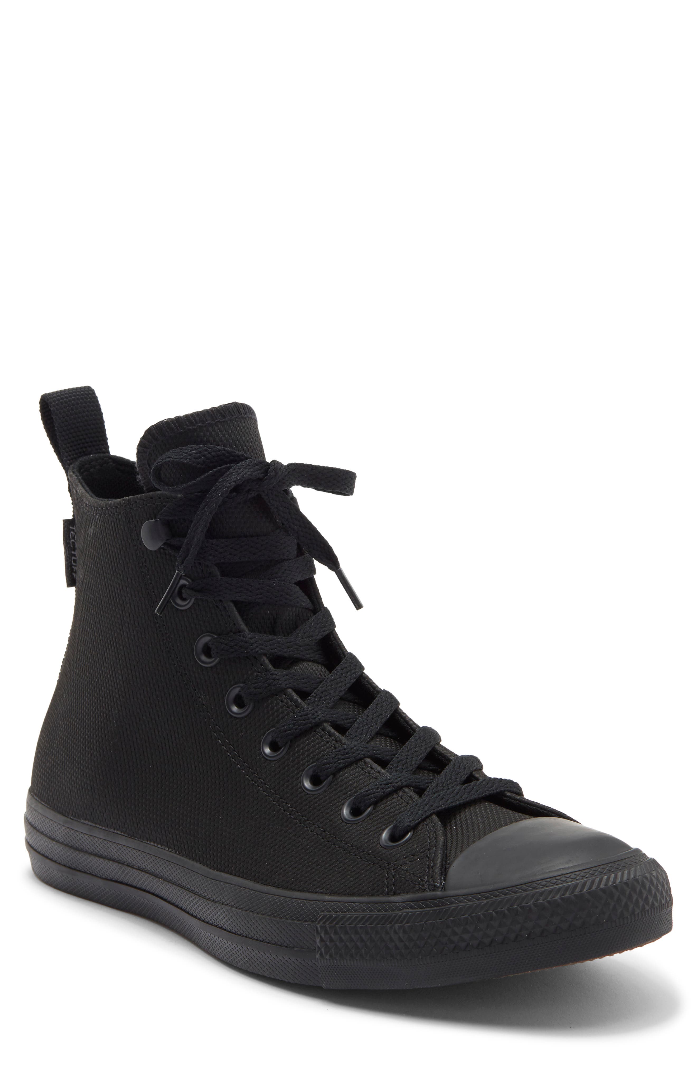 Chuck Taylor® All Star® Waterproof TecTuff® High Top Sneaker, Main, color, BLACK/ BLACK/ BLACK