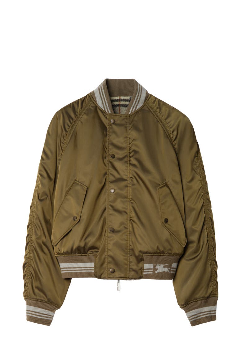 Reversible Nylon Bomber Jacket, Main, color, Tent green