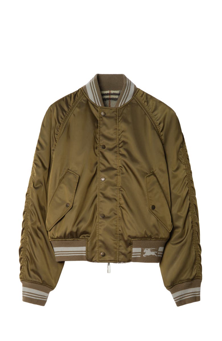 Burberry Reversible Nylon Bomber Jacket, Main, color, Tent Green
