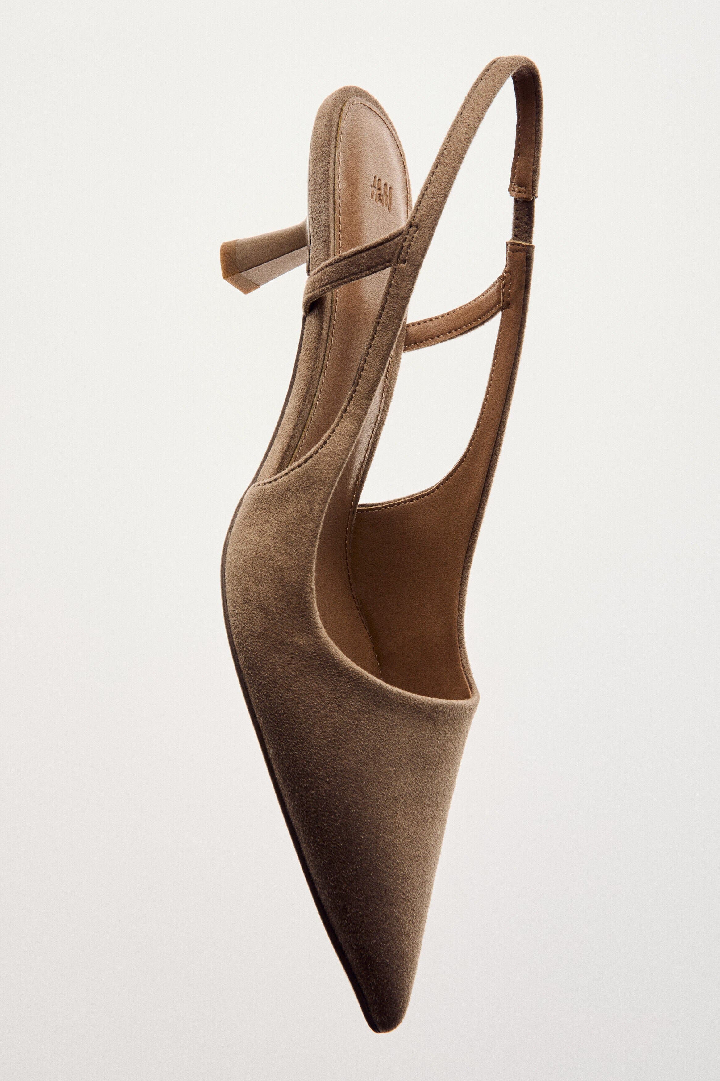 Kitten-heeled Slingbacks, Alternate, color, Dusty beige