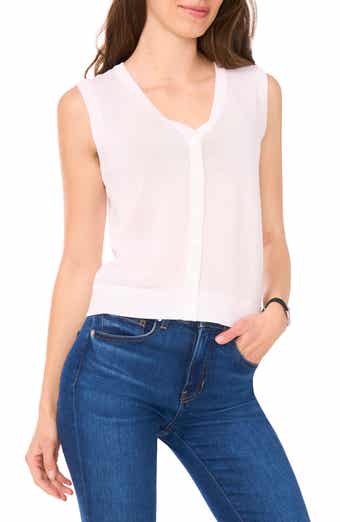 Halogen® Sleeveless Button-Up Sweater