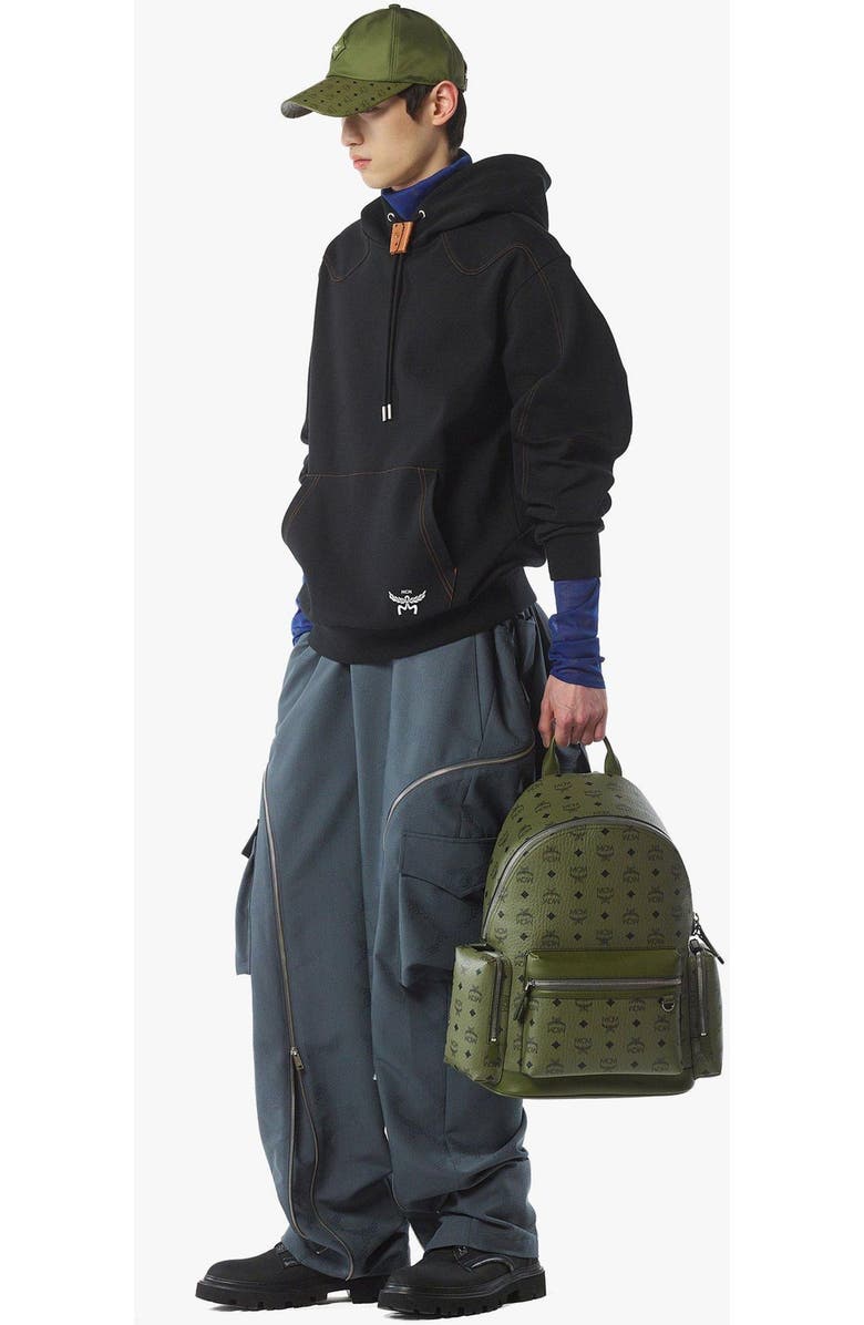 MCM Stark Backpack in Visetos, Alternate, color, Green