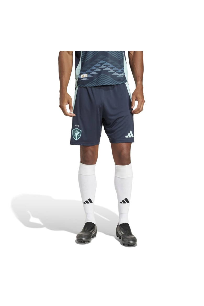 Men's adidas  Blue Seattle Sounders FC Away 2025 The Salish Sea Kit Authentic Shorts, Alternate, color, Blue