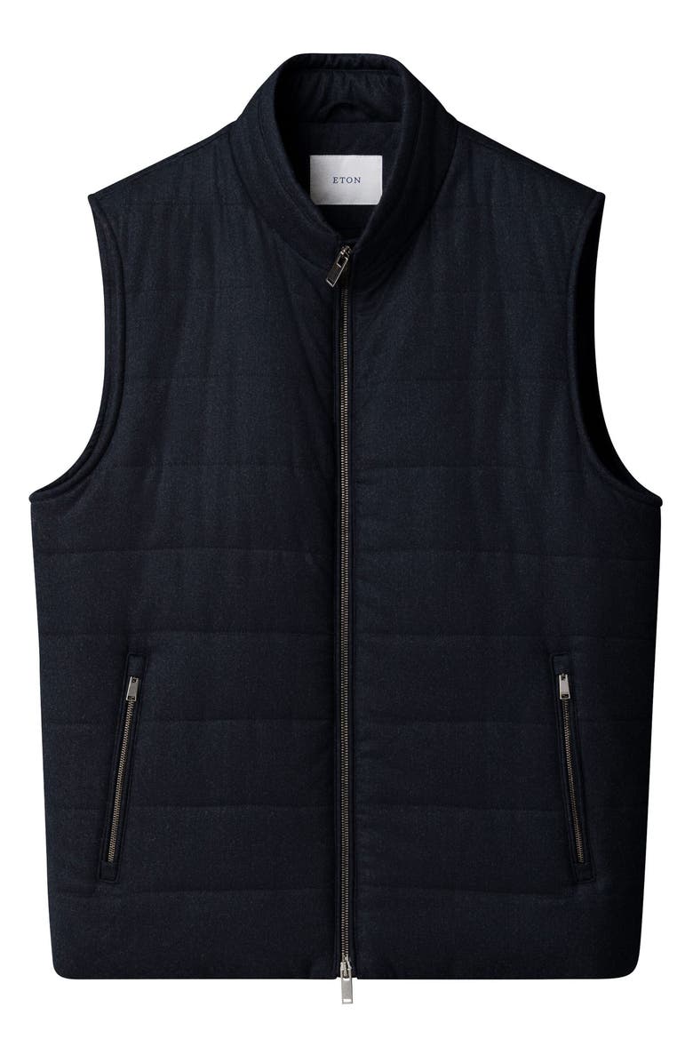 Eton Quilted Wool Vest, Alternate, color, Navy