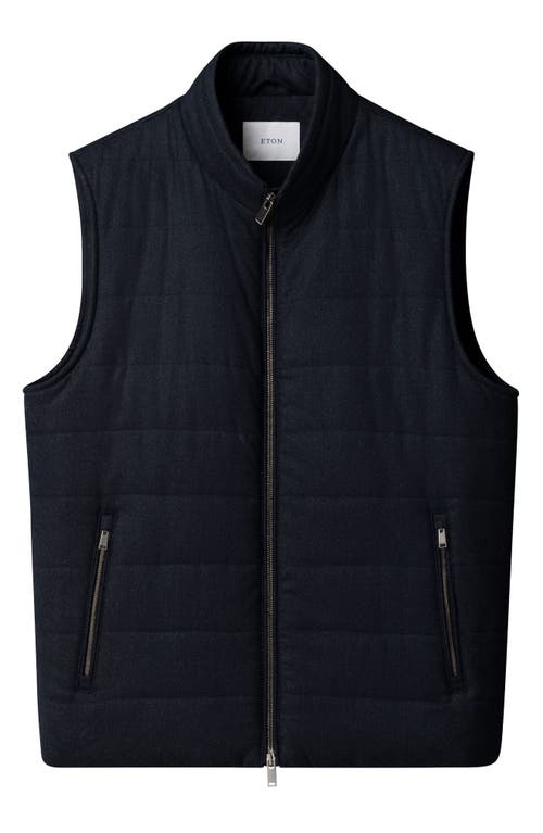 Eton Quilted Wool Vest In Blue