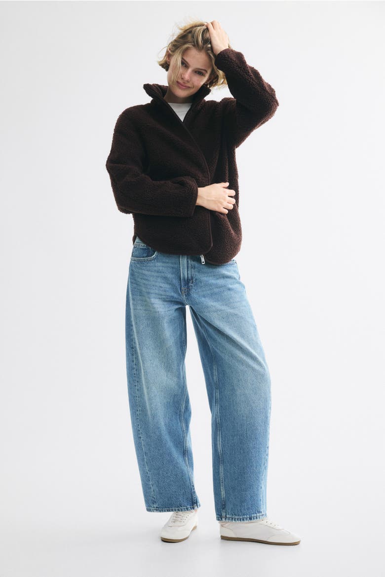 Teddy Fleece Jacket, Alternate, color, Dark brown
