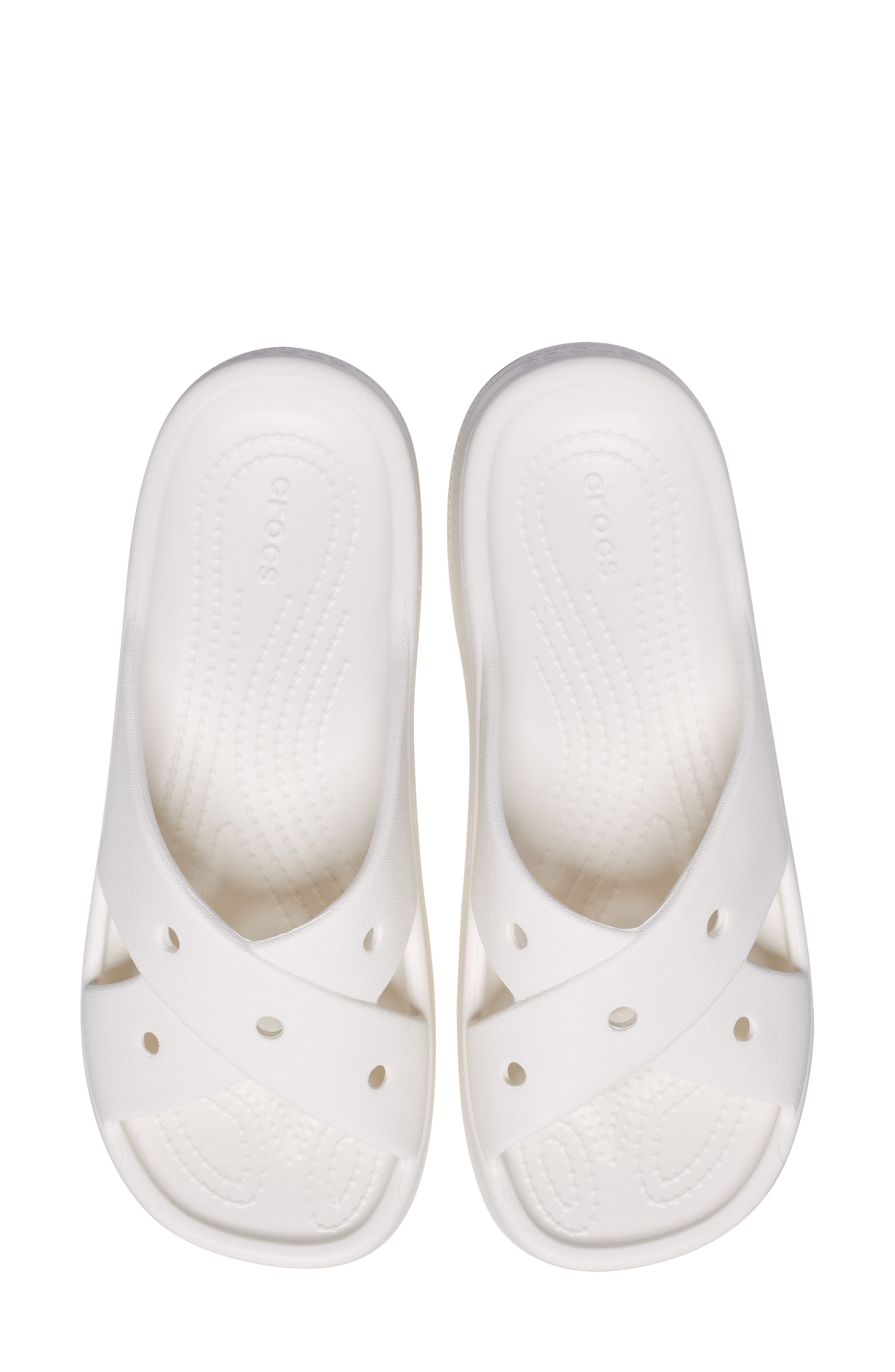 CROCS Cross Strap Slide Sandal, Alternate, color, Chalk