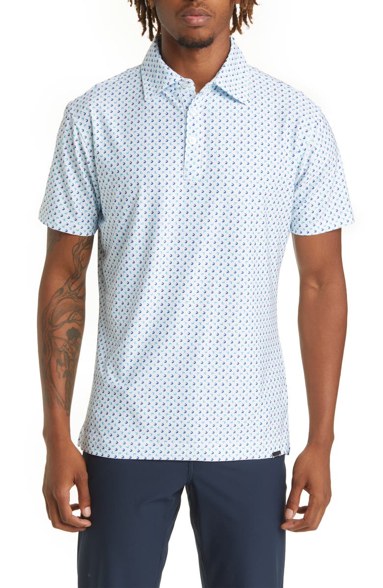 Barbell Apparel Men's Print Flex Performance Polo, Main, color, 