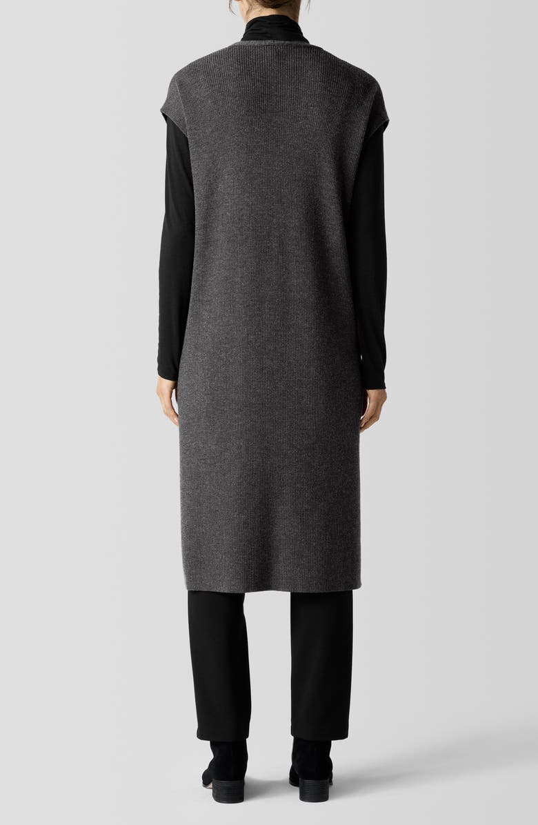 Eileen Fisher V-Neck Wool Shift Dress, Alternate, color, Charcoal