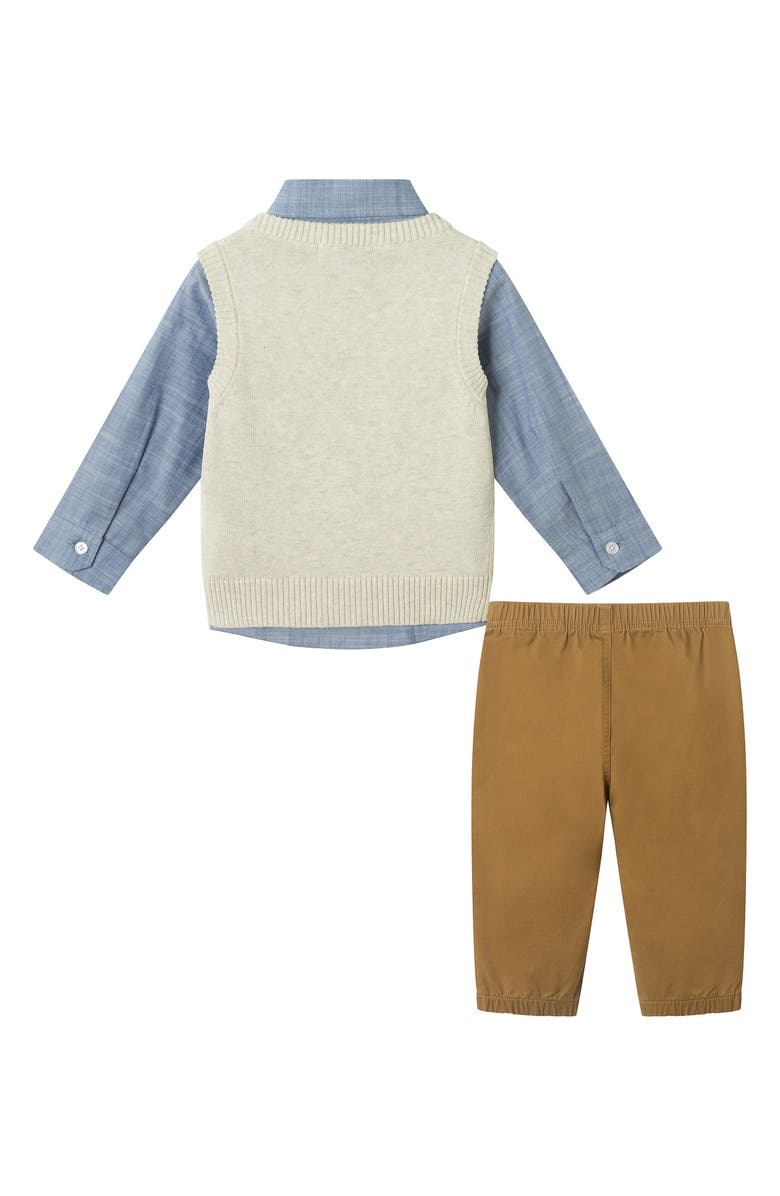 Andy & Evan Kids' Button-Up Shirt, Vest & Pants Set, Alternate, color, Beige