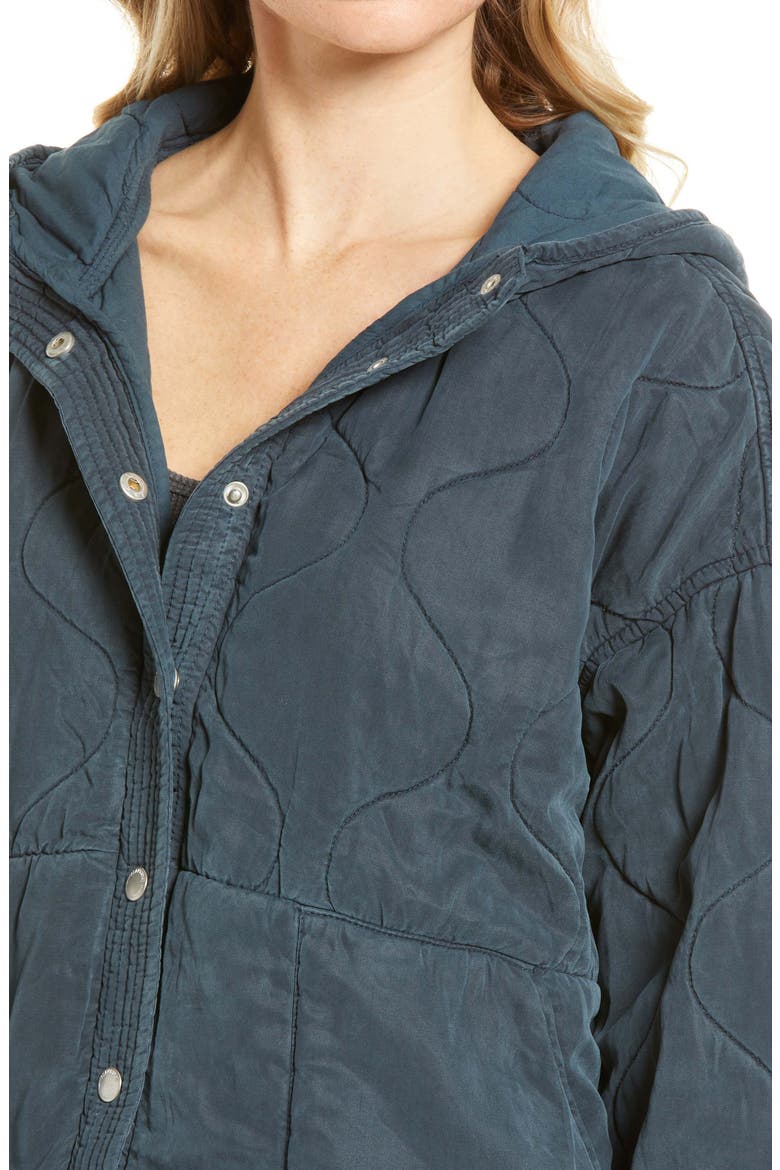Quilted Hooded Jacket, Alternate, color, GARDENSCAPE