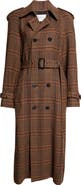 Saint Laurent Prince of Wales Wool Trench Coat