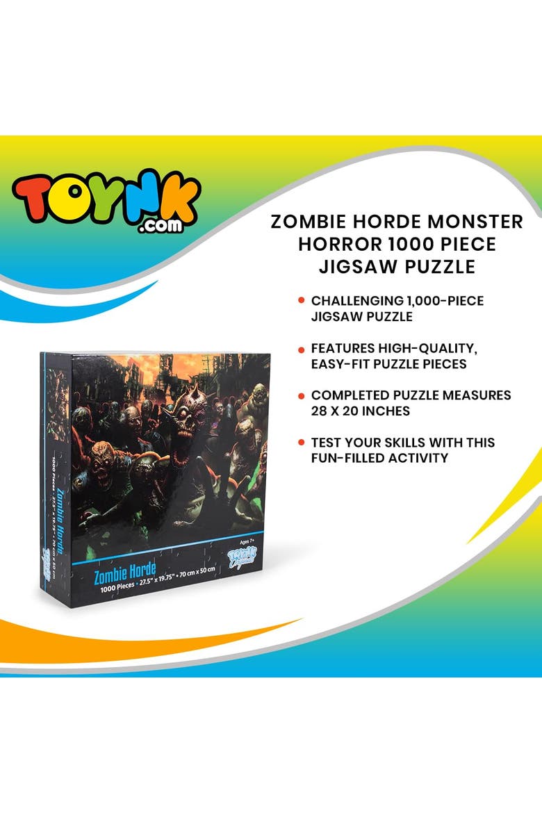 Zombie Horde Monster Horror 1000 Piece Jigsaw Puzzle, Alternate, color, Multi-Color