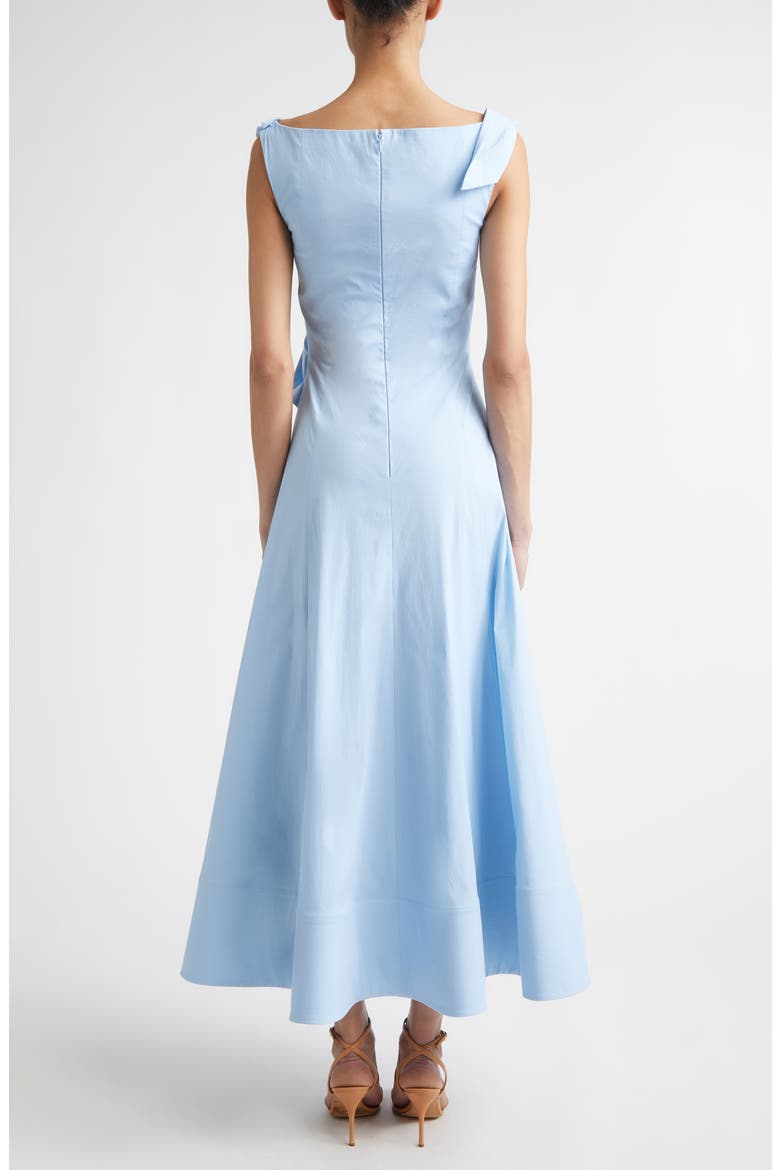 Draped Stretch Poplin Fit & Flare Dress, Alternate, color, OXFORD
