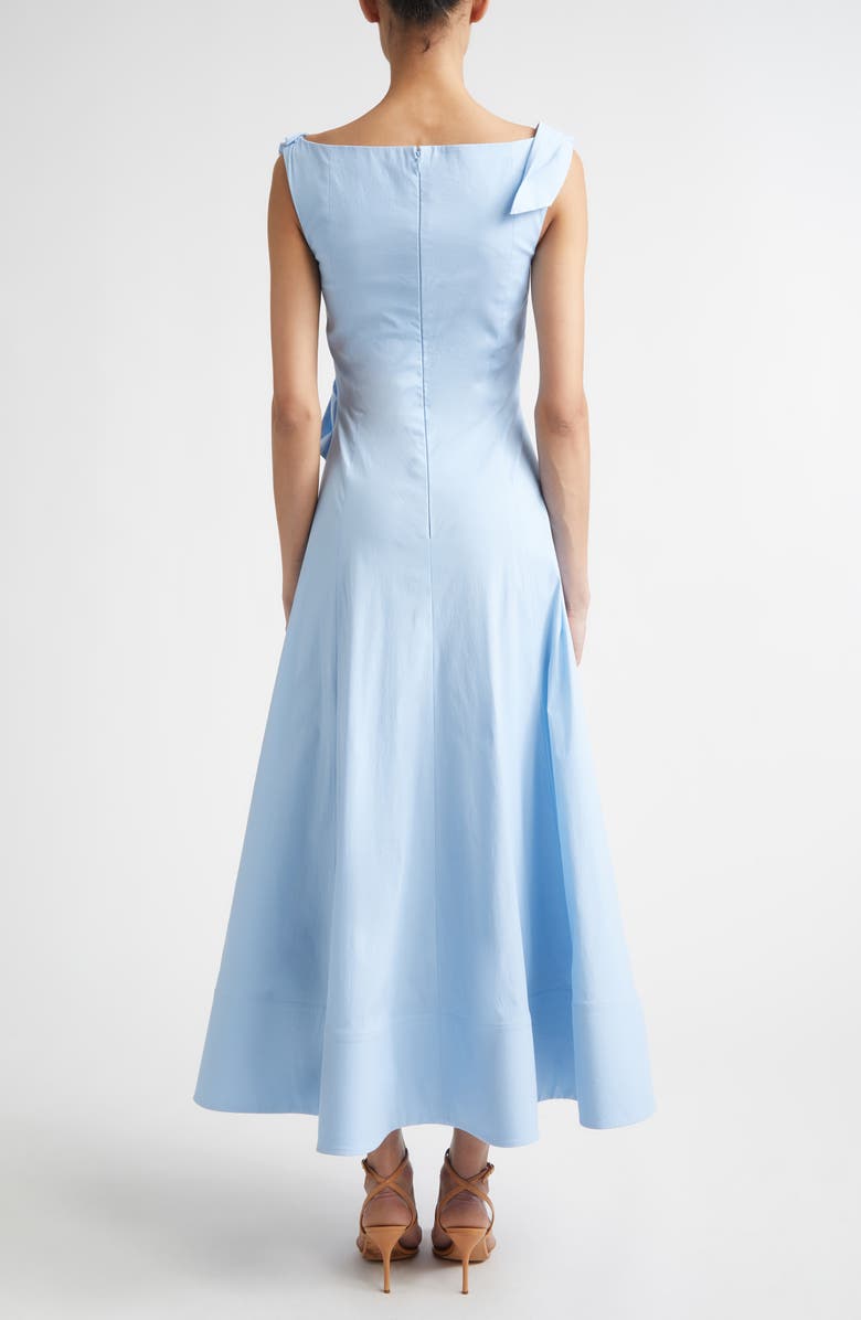 Lela Rose Draped Stretch Poplin Fit & Flare Dress, Alternate, color, Oxford