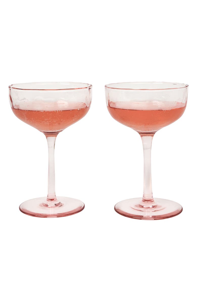 Juliska Puro Set of 2 Cocktail Coupes, Alternate, color, Blush