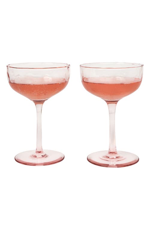 Juliska Puro Cocktail Coupe Glasses, Set Of 2 In Blush