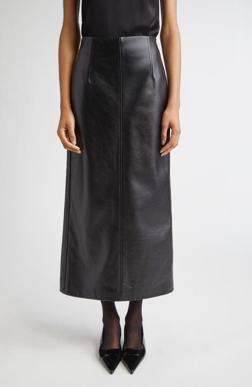 Totême Toteme Straight Leather Skirt In Black