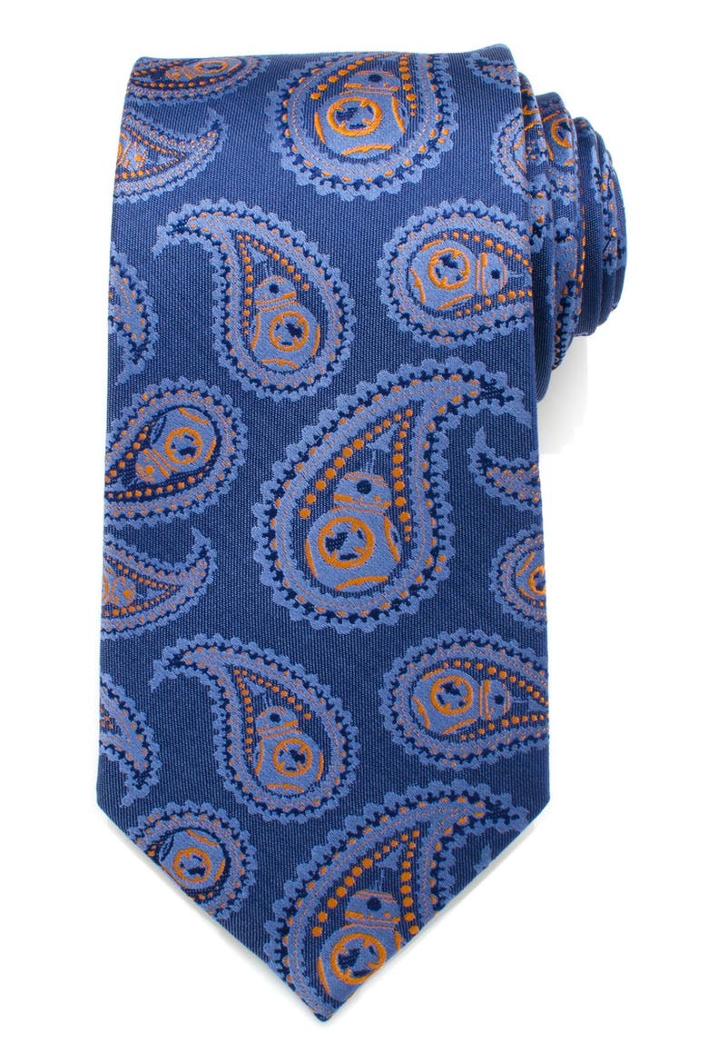 Star Wars™ - BB-8 Paisley Silk Tie, Main, color, BLUE