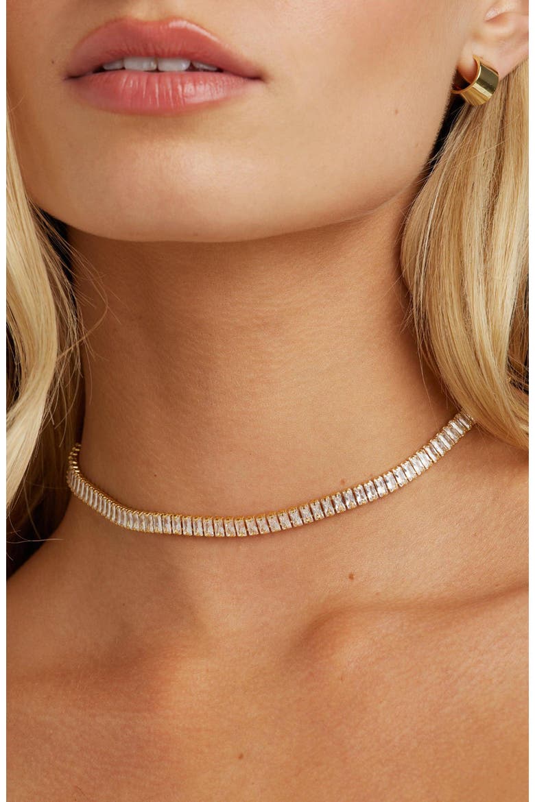 Polly Crystal Choker, Alternate, color, Gold