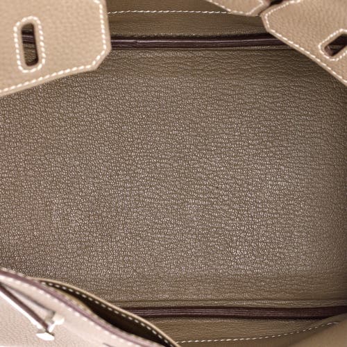 Pre-owned Hermes Hermes Birkin Handbag Grey Togo With Palladium Hardware 25 In Brown