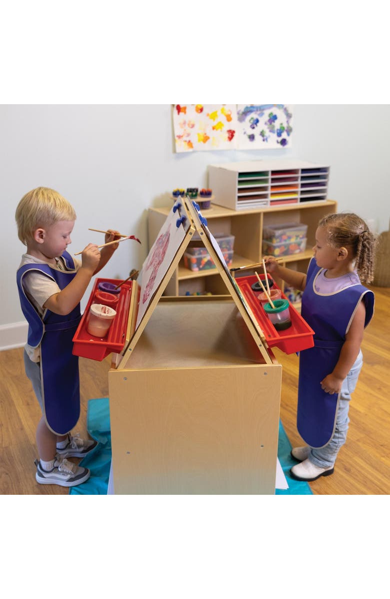 Kaplan Early Learning Company Preschool Sleeveless Art Aprons - Set of 4, Alternate, color, Blue