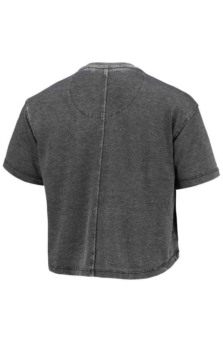 PRESSBOX Women's Pressbox Black Tennessee Volunteers Edith Vintage Burnout Crop T-Shirt, Alternate, color,