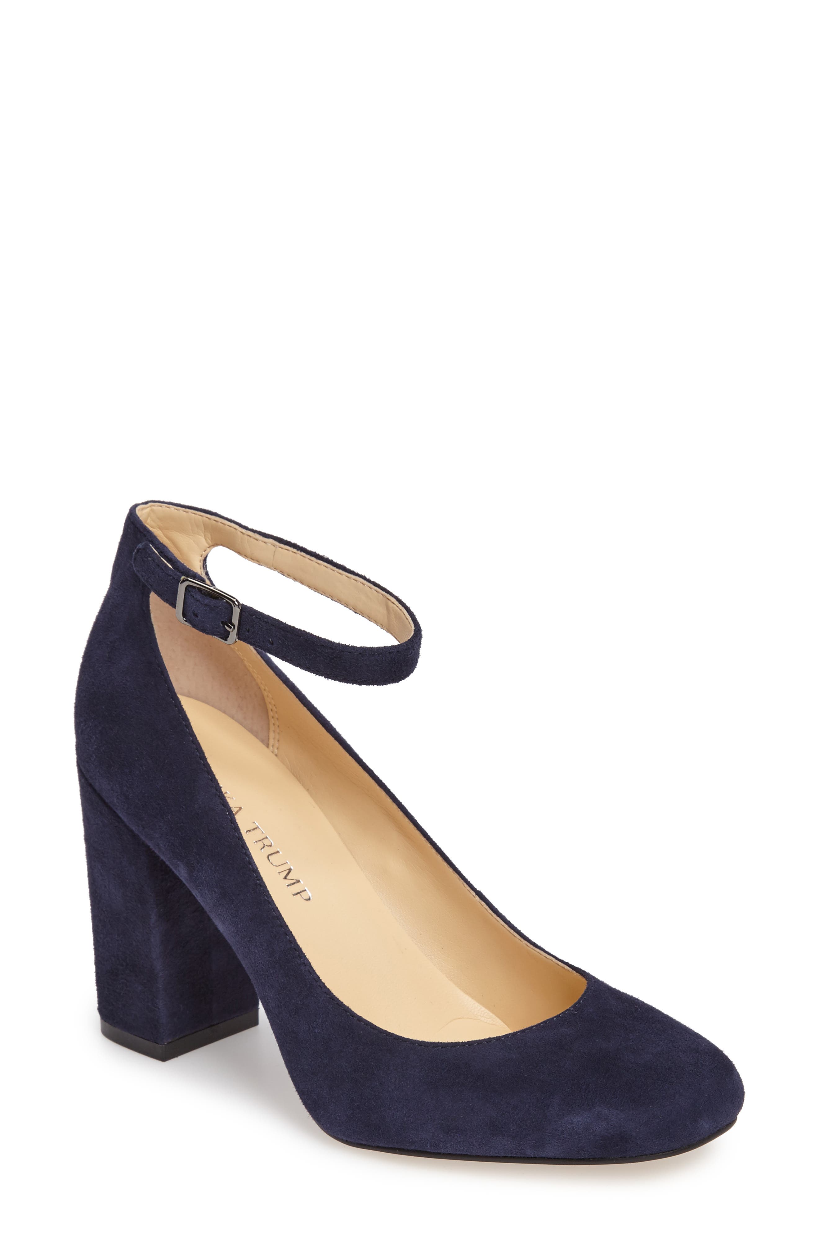 Oasia Ankle Strap Pump, Main, color, DEEP BALTIC SUEDE