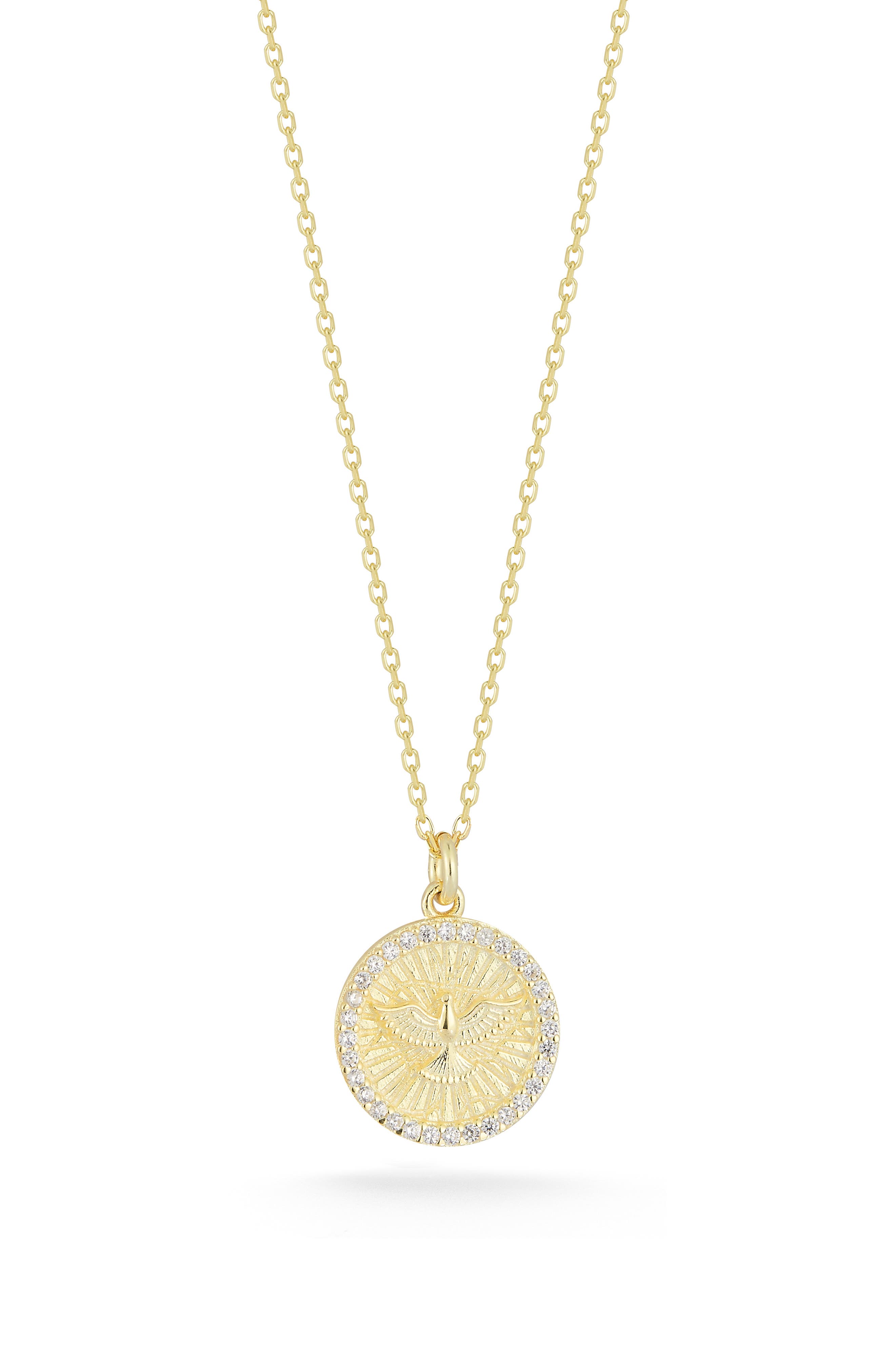 CHLOE AND MADISON CZ Coin Pendant Necklace