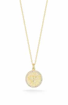 CHLOE AND MADISON CZ Coin Pendant Necklace