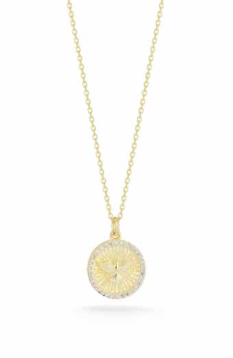 CHLOE AND MADISON CZ Coin Pendant Necklace