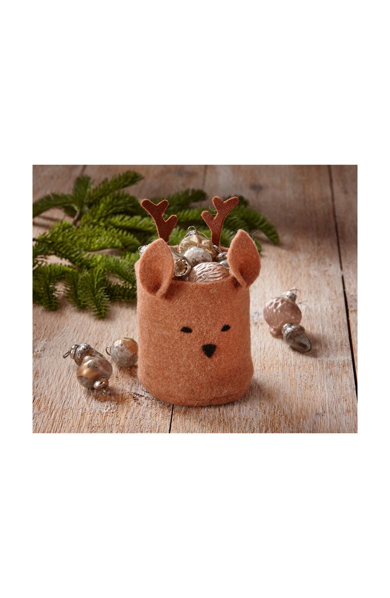 tag Reindeer Bin Decor Decorative Animal Figurines Holiday, Alternate, color, Brown