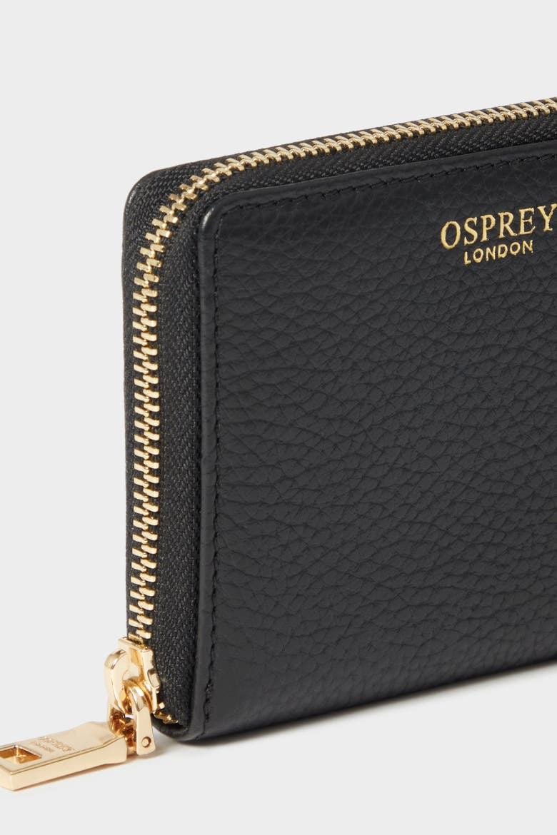 The Core Small Leather Zip Around Purse, Alternate, color, Black
