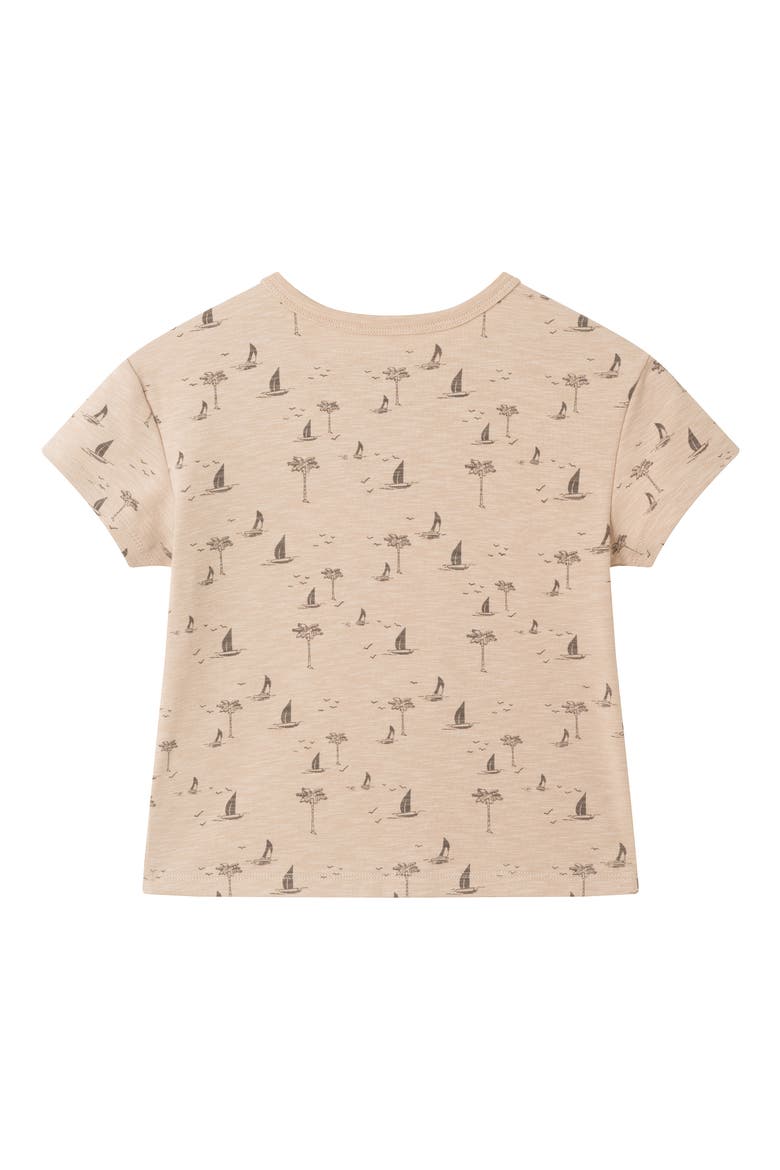 Kids' Surfboard Henley T-Shirt & Shorts Set, Alternate, color, BEIGE