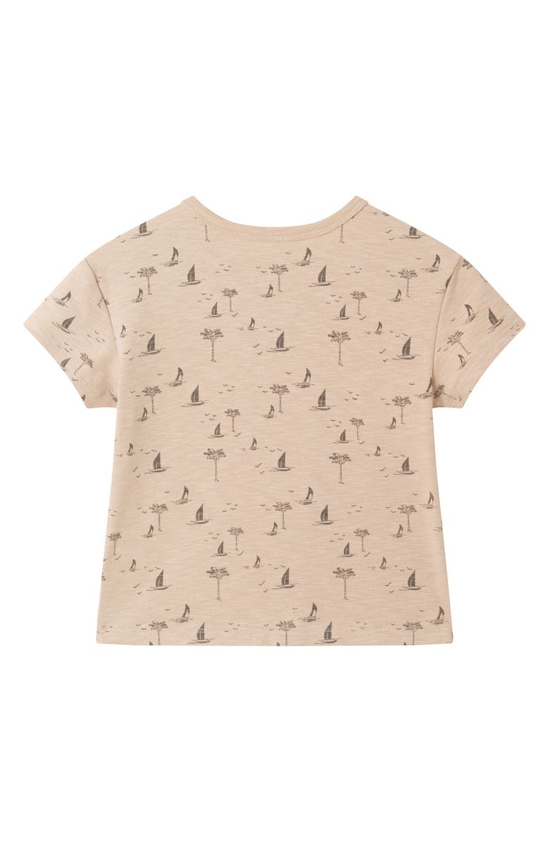 Andy & Evan Kids' Surfboard Henley T-Shirt & Shorts Set, Alternate, color, Beige