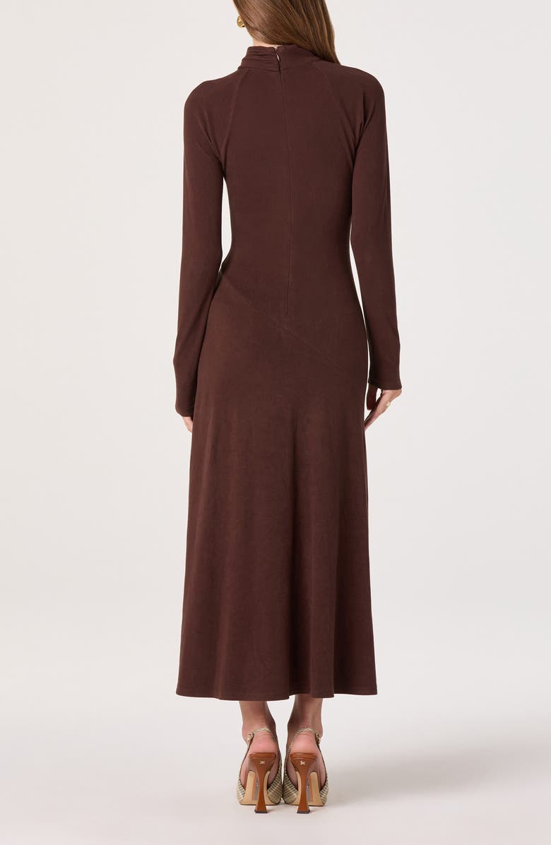 ASTR the Label Long Sleeve Mock Neck Dress, Alternate, color, Brown