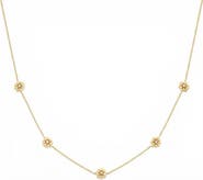 MADE BY MARY Cubic Zirconia Birthstone Flower Station Necklace