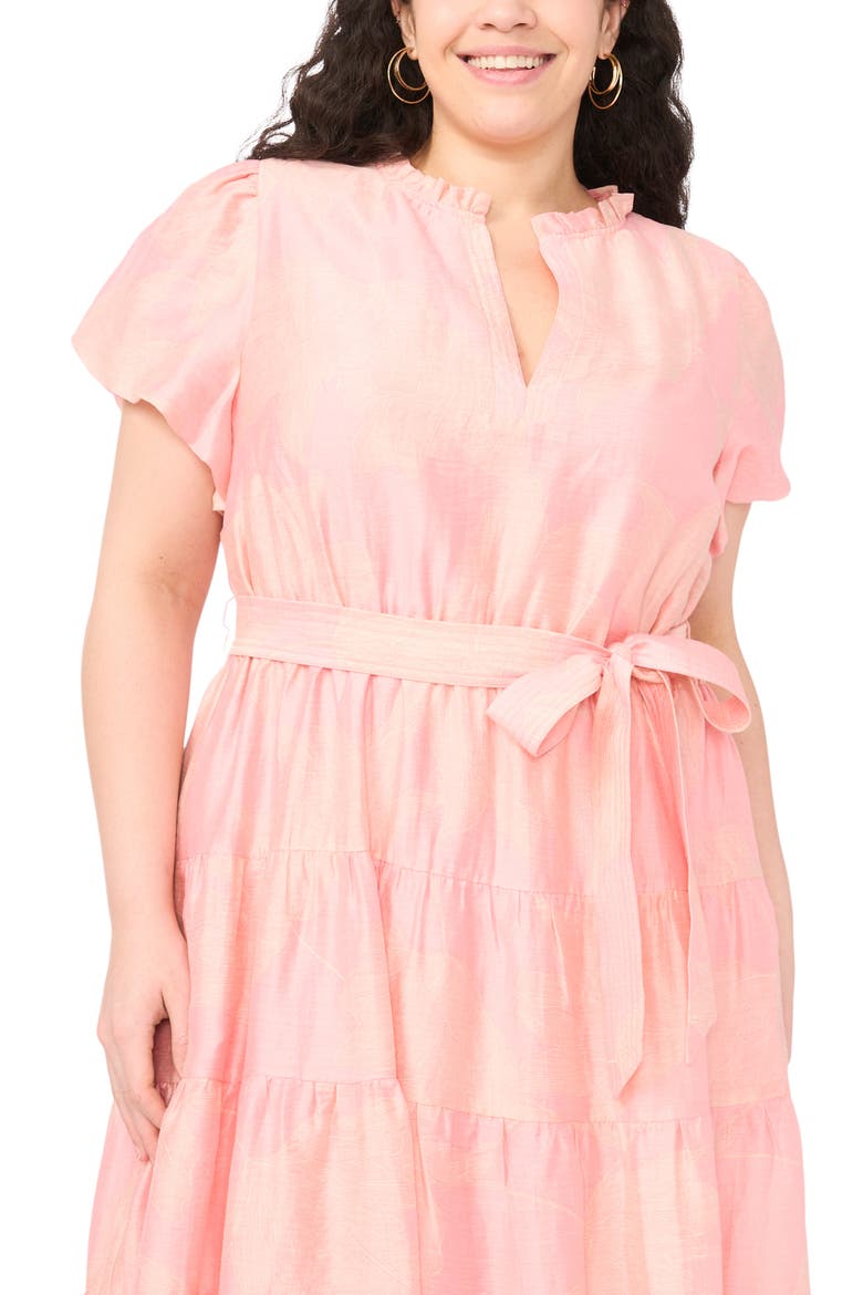 Abstract Print Fit & Flare Midi Dress, Alternate, color, SUMMER ROSE
