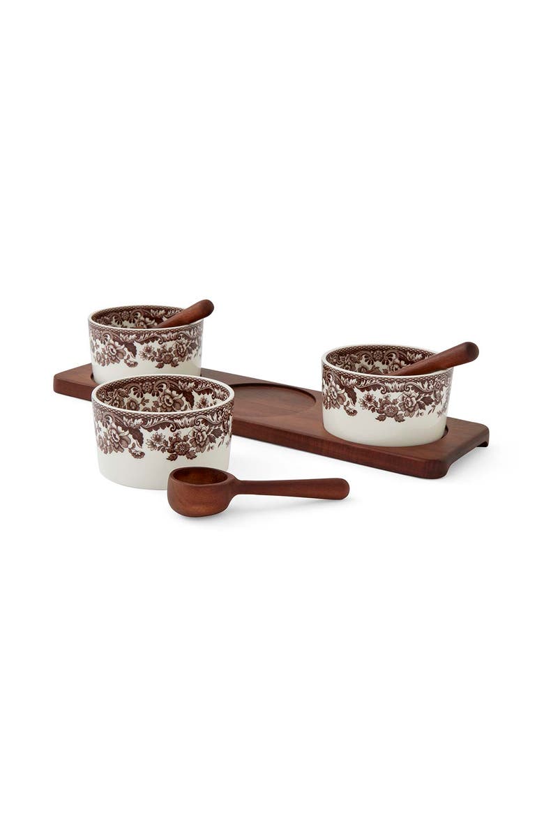 Woodland 7 Piece Condiment Set, Main, color, Brown