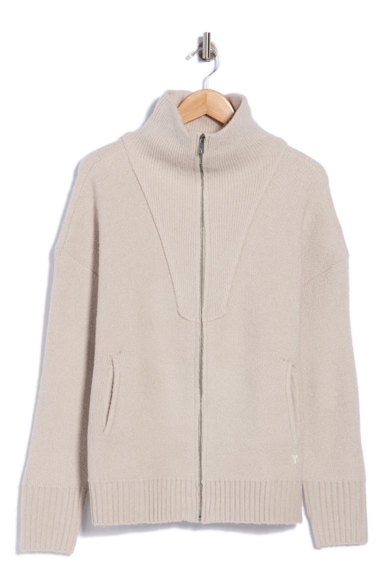 Maple Lane Full Zip Oversized Sweater Jacket, Alternate, color, NACREOUS CLOUD