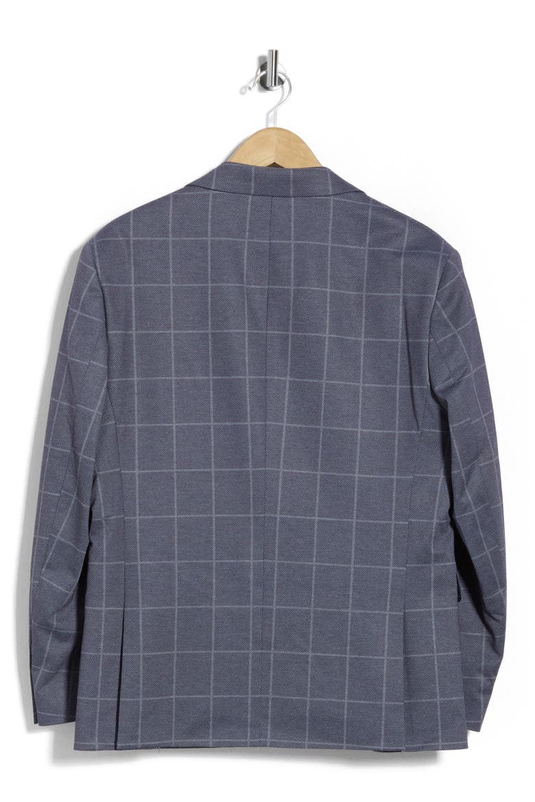 Windowpane Check Stretch Knit Sport Coat, Alternate, color, NAVY