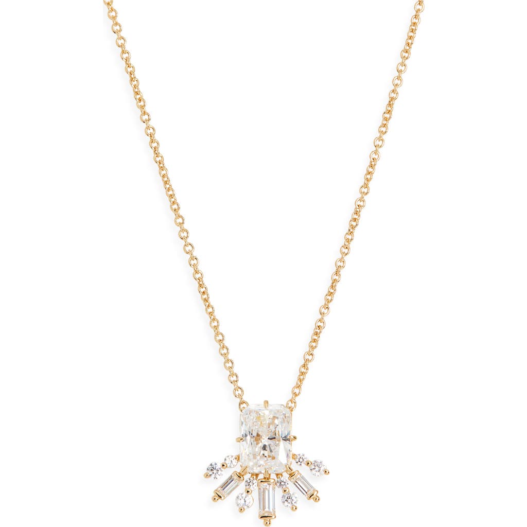 Nadri Stellar Half Halo Pendant Necklace In Gold
