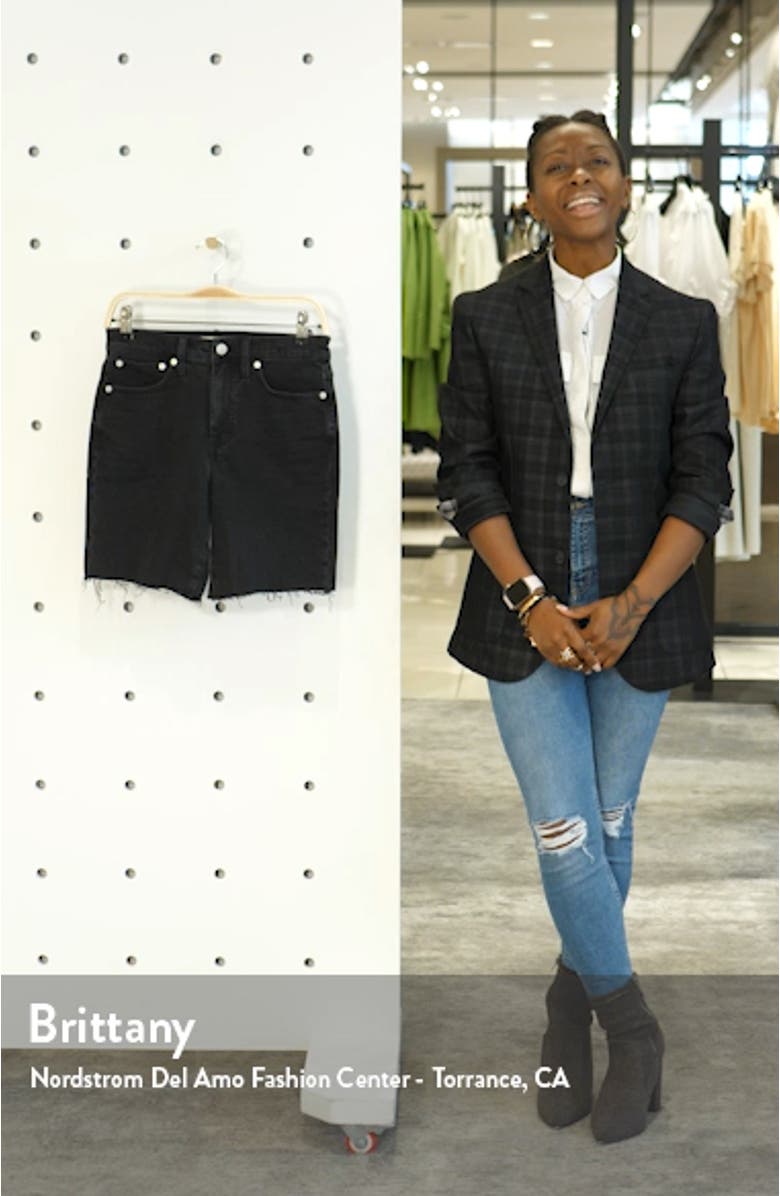 High Waist Mid Length Denim Shorts, sales video thumbnail