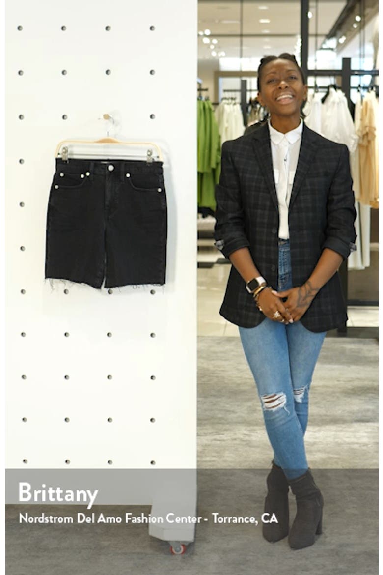High Waist Mid Length Denim Shorts video