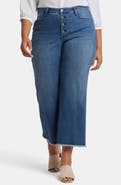 NYDJ Teresa Exposed Button High Waist Ankle Wide Leg Jeans