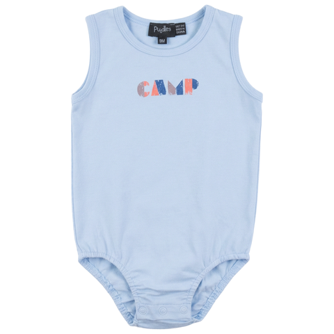 Boy Multi Color Stripe Camp Graphic Sleeveless Romper