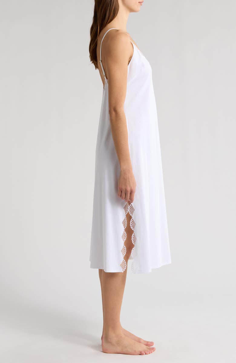 Natori Bliss Serenity Lace Trim Nightgown, Alternate, color, White