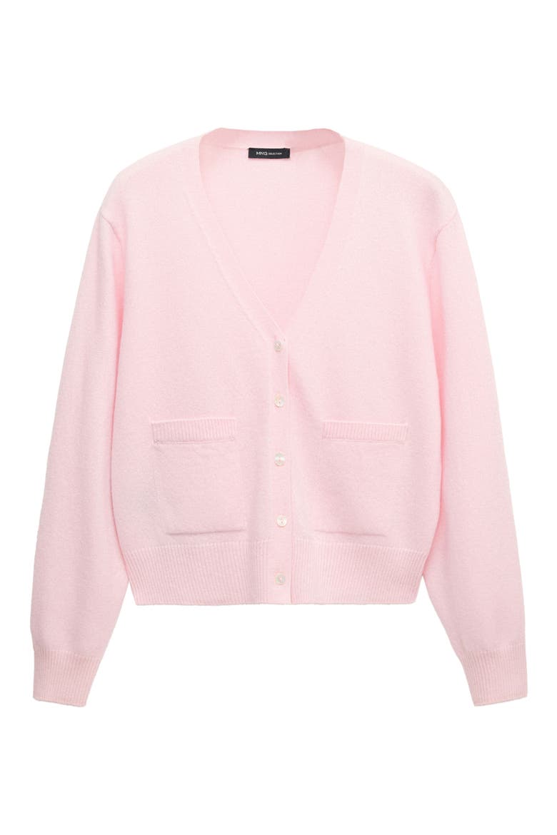 V-Neck Wool Cardigan, Main, color, PASTEL PINK