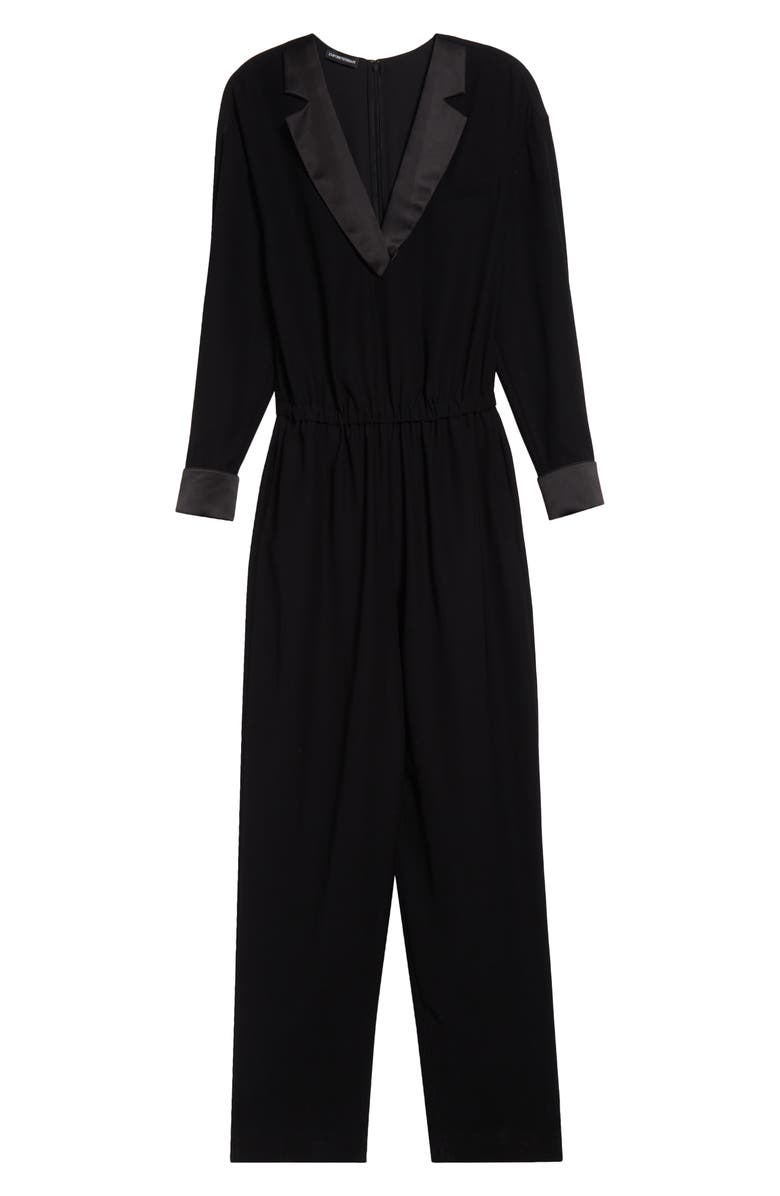 Emporio Armani Tuxedo Long Sleeve Jumpsuit, Alternate, color, 