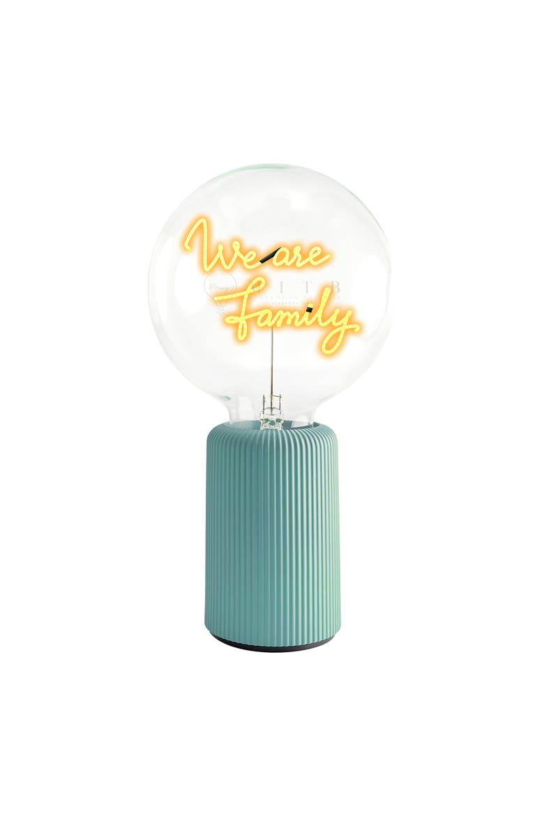We Are Family Portable Table Lamp, Main, color, Blue